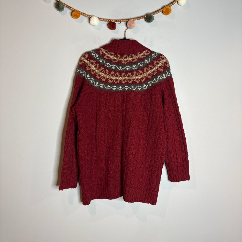 Vtg Eddie Bauer wool blend Fair Isle cardigan sweater - Picture 4 of 4